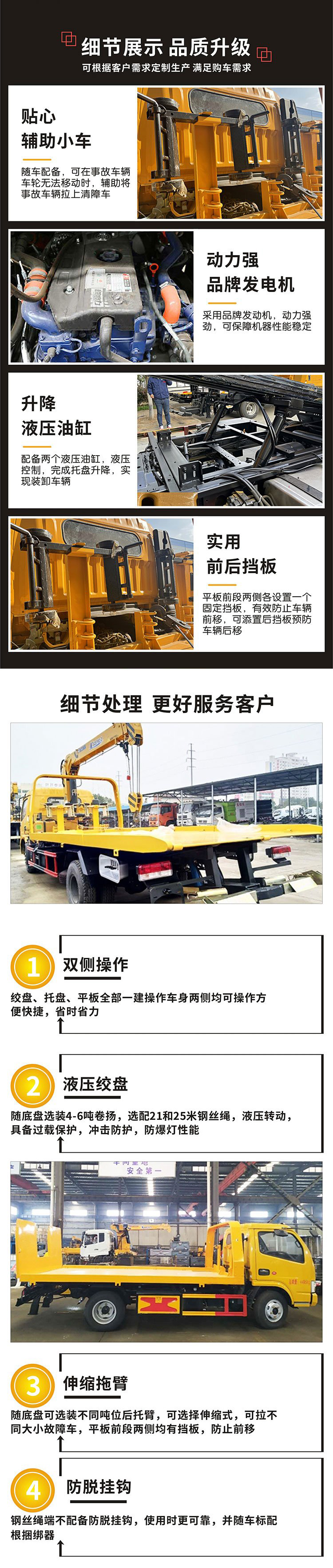國(guó)六單橋重汽豪瀚拖吊聯(lián)體清障車(chē)